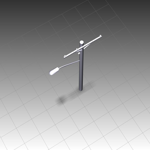 3d lwo telephone poles untextured - IWAssembly-Crossarm - Three Phase - Single Line Arm 15-25kV - 10ft - guy - 6 by IWTS